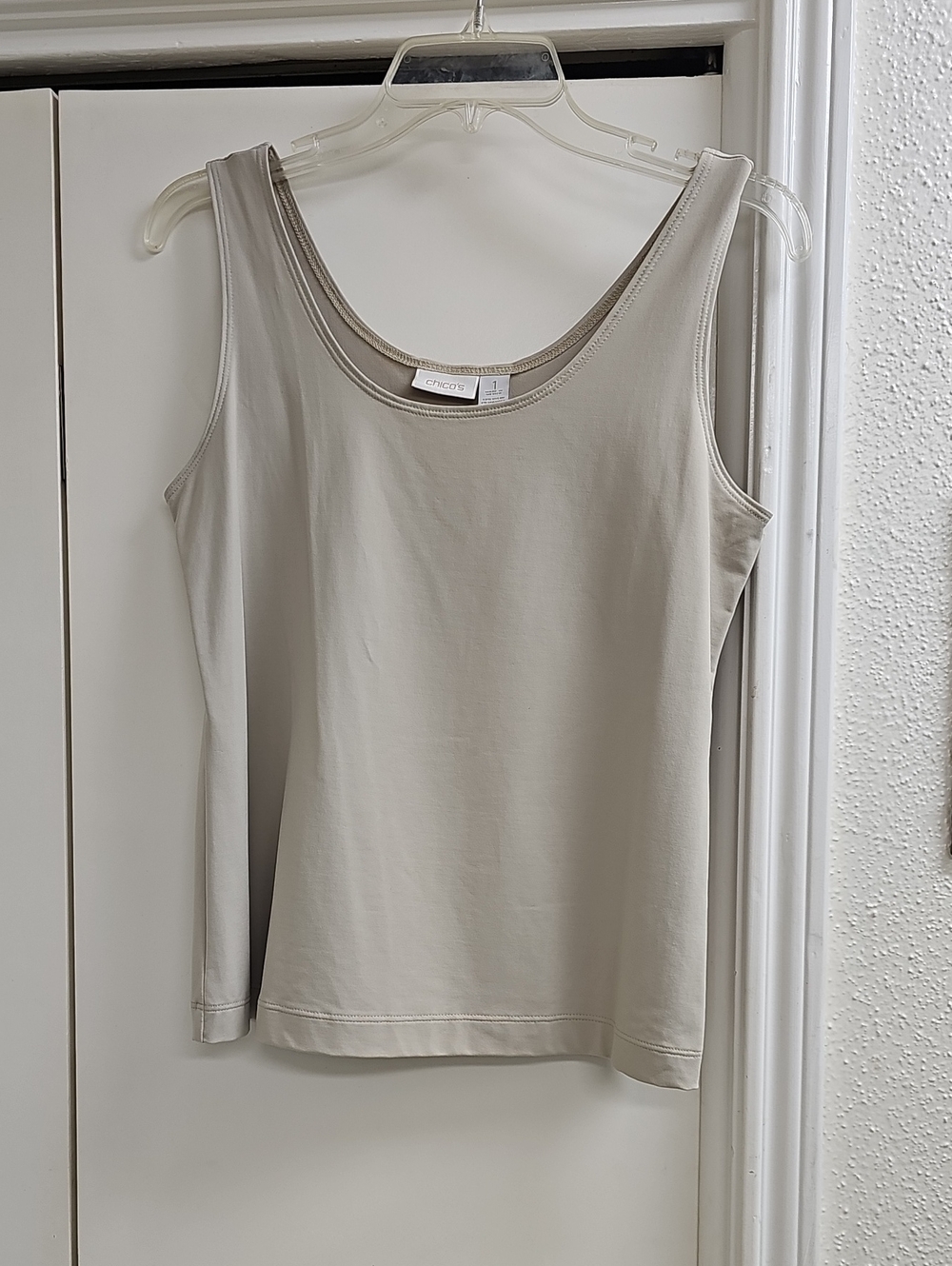 Chico's Neutral Beige Scoop Neck Tank
